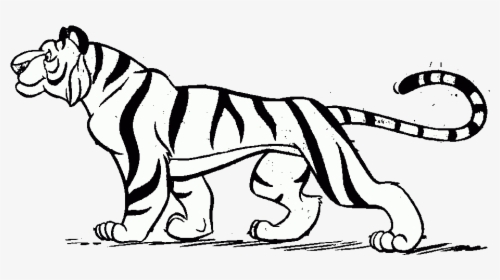 Tiger Clipart Impressive Design Black And White Classy - Cartoon Tiger Clipart Black And White, HD Png Download, Transparent PNG