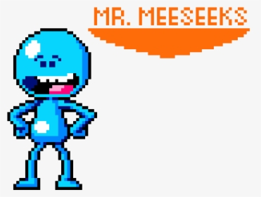 Mr Meeseeks Pixel Art Clipart , Png Download - Mr Meeseeks Pixel Art, Transparent Png, Transparent PNG