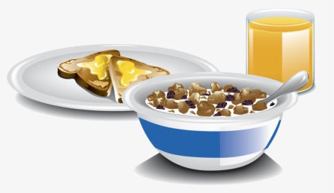 Breakfast Cereal Milk Toast Raisin Bread - Breakfast Clipart Toast Cereal, HD Png Download, Transparent PNG