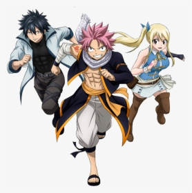 Natsu Dragneel, Lucy Heartfilia And Anime Girl - Fairy Tail Final Series Natsu, HD Png Download, Transparent PNG