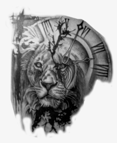 Tattoos Png - Forearm Lion Clock Tattoo, Transparent Png, Transparent PNG