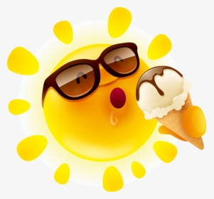 Sun Cartoon Cone Ice Cream Png Image High Quality Clipart - Sun And Ice Cream Clipart, Transparent Png, Transparent PNG