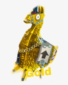 #llama #fortnite #gold #golden - Fortnite Save The World Golden Llama, HD Png Download, Transparent PNG