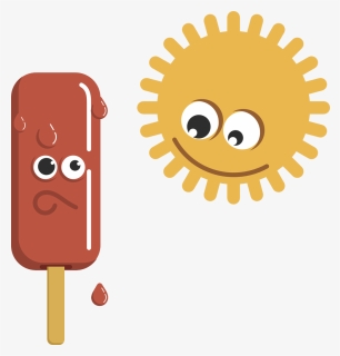Melting Popsicle Sun - Melting Popsicle Clipart, HD Png Download, Transparent PNG