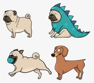 Medium Size Of Puppy Drawing Blood Biting Cartoon Styles - Drawing Pug Cartoon, HD Png Download, Transparent PNG