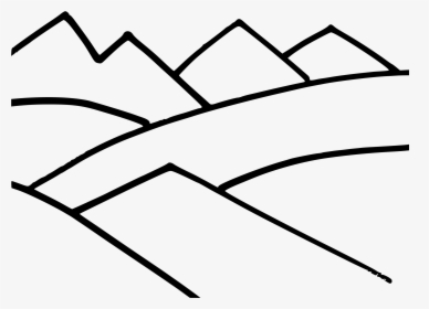 Drawing Line Art Mountain Computer Icons Silhouette - Outlines Of Mountains, HD Png Download, Transparent PNG