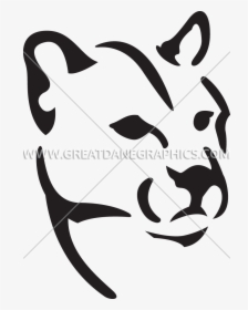 Mountain Clipart Silhouette - Mountain Lion Clip Art Black And White, HD Png Download, Transparent PNG