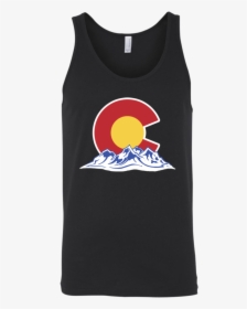 Colorado Mountain Silhouette Men S Tank T Shirts Heart - T-shirt, HD Png Download, Transparent PNG