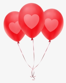 Red Balloons With Heart Transparent Png Clip Art Image, Png Download, Transparent PNG
