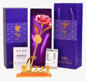 24 Karat Gold Purple Rose , Png Download - ดอก กุหลาบ ทอง คํา 24k, Transparent Png, Transparent PNG