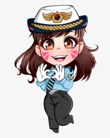 So I Ve Been Working On Some Chibi Commissions For - D Va Police Chibi, HD Png Download, Transparent PNG
