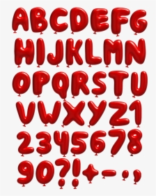 Red Balloons Funny Font - Red Balloon Letters Png, Transparent Png, Transparent PNG