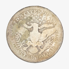 1907-d Barber Quarter Rev - Coin, HD Png Download, Transparent PNG