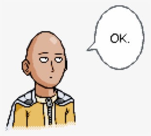 Saitama One Punch Man Face Facial Expression Cartoon - One Punch Man Pixel Art Ok, HD Png Download, Transparent PNG