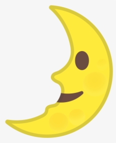 First Quarter Moon Face Icon - Crescent, HD Png Download, Transparent PNG