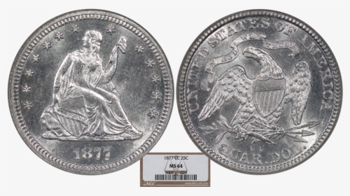 1877-cc Liberty Seated Quarter Dollar 25c Southgate, HD Png Download, Transparent PNG