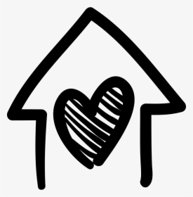 House With Heart Hand Drawn Building - House With Heart Svg, HD Png Download, Transparent PNG