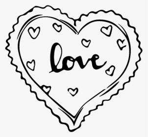 Black And White Hand Drawn Heart Shaped Love Vector - Love Black Vector Png, Transparent Png, Transparent PNG