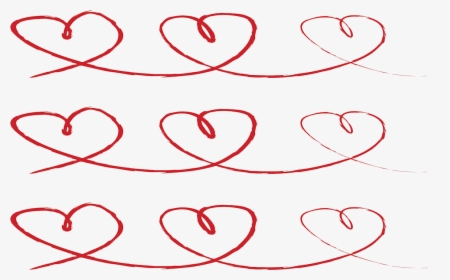 Hand Drawn Heart Chain - Red Heart Chain Transparent, HD Png Download, Transparent PNG