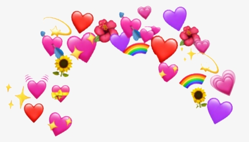 Heart Crown Png - Emoji Heart Meme Png, Transparent Png, Transparent PNG