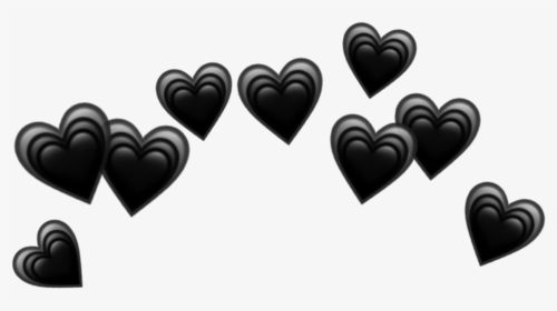 Heart Hearts Crown Black Tumblr Emoji Png Heart Crown - Black Hearts Crown Png, Transparent Png, Transparent PNG