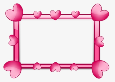 Free Pink 2 Frame - Heart Frames Clipart, HD Png Download, Transparent PNG
