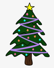 Christmas Tree, Purple Garland - Christmas Tree, HD Png Download, Transparent PNG