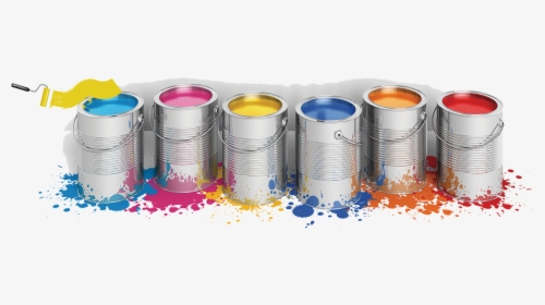 Decorative Oil Color Bucket Paint Brush Roller Clipart - Buckets Of Paint Png, Transparent Png, Transparent PNG