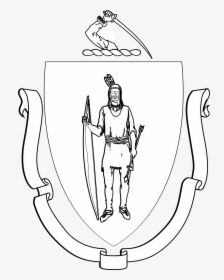 Coat Of Arms Banner Indian Free Picture - Massachusetts State Seal Drawing, HD Png Download, Transparent PNG