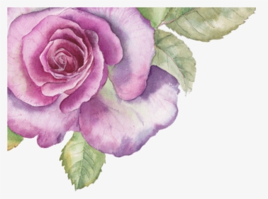 Watercolor Purple Flower Border Transparent, HD Png Download, Transparent PNG
