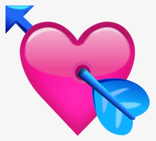 Pink Heart With Arrow Emoji - Heart With Arrow Emoji, HD Png Download, Transparent PNG