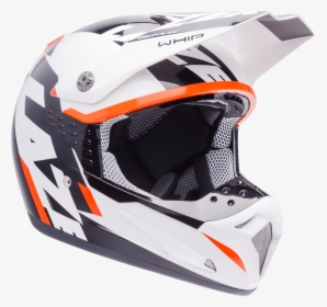 Motorcycle Helmet Lazer Smx Whip White Black Orange - Helmet Png Hd, Transparent Png, Transparent PNG