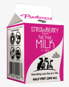 Strawberry Fat Free Milk - Carton, HD Png Download, Transparent PNG