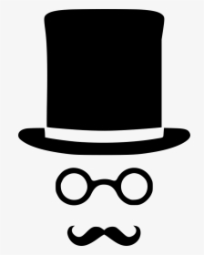 Cylinder Glasses Mustache Gentleman - Mustache Hat Png, Transparent Png, Transparent PNG