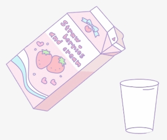 Strawberry Strawberrymilk Aesthetic Pastel Freetoedit - Aesthetic Strawberry Milk Png, Transparent Png, Transparent PNG