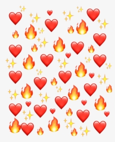 Emoji Fire Png - - Hearts Emoji Background Png, Transparent Png, Transparent PNG