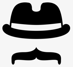 Mustache Svg Hat With Mustache Svg Png Icon Free Download - Mustache Black And White, Transparent Png, Transparent PNG