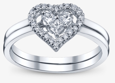 Heart And Bow Diamond Engagement Rings Png - Diamond Wedding Ring Transparent Background, Png Download, Transparent PNG