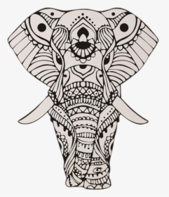 Transparent Mandala Vector Png - Tribal Elephant Coloring Page, Png Download, Transparent PNG