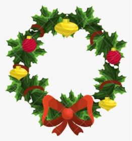 Christmas Wreath Garland With Christmas Design, HD Png Download, Transparent PNG