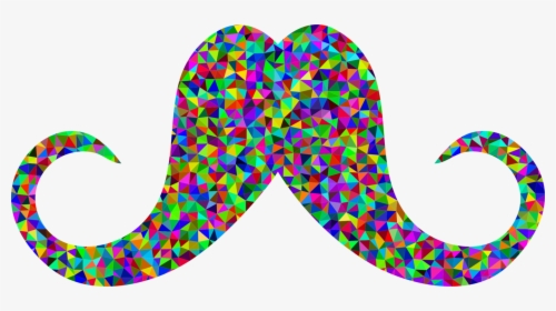 Line,moustache,desktop Wallpaper - Colorful Mustache Png, Transparent Png, Transparent PNG