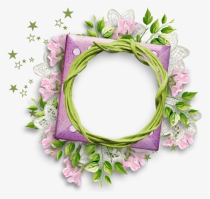 Transparent Lace Borders Png - Round Frame With Flowers, Png Download, Transparent PNG