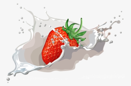 Strawberry Png Vector - Milk Splash Png Transparent, Png Download, Transparent PNG