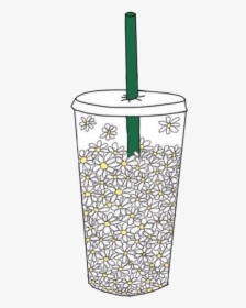 Drink Starbucks Coffee Cup White Flowers Daisy Aestheti, HD Png Download, Transparent PNG