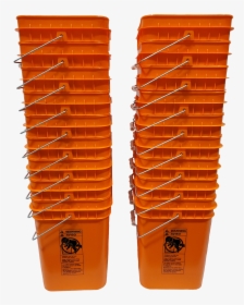 Orange Plastic 4 Gallon Square Bucket W/ Wire Bale - Plastic, HD Png Download, Transparent PNG