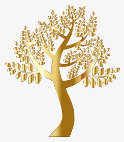 Simple Gold Tree Without Background Clip Arts - Gold Tree With Transparent Background, HD Png Download, Transparent PNG