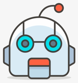 Hungry Face Robot Emoji Clipart Transparent Png - Robot Face Png Cartoon, Png Download, Transparent PNG
