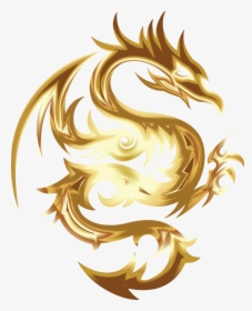 Free Clipart Of A Goldon Dragon In Tribal Style - Gold Dragon Logo Png, Transparent Png, Transparent PNG