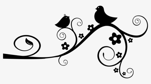 Birds Animals Flourish Free Picture - Flourish Black And White, HD Png Download, Transparent PNG