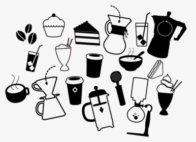 Food Icons Black Coffee Artisan Design - Coffee And Food Icon, HD Png Download, Transparent PNG